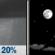 Monday Night: Slight Chance Rain Showers then Mostly Clear